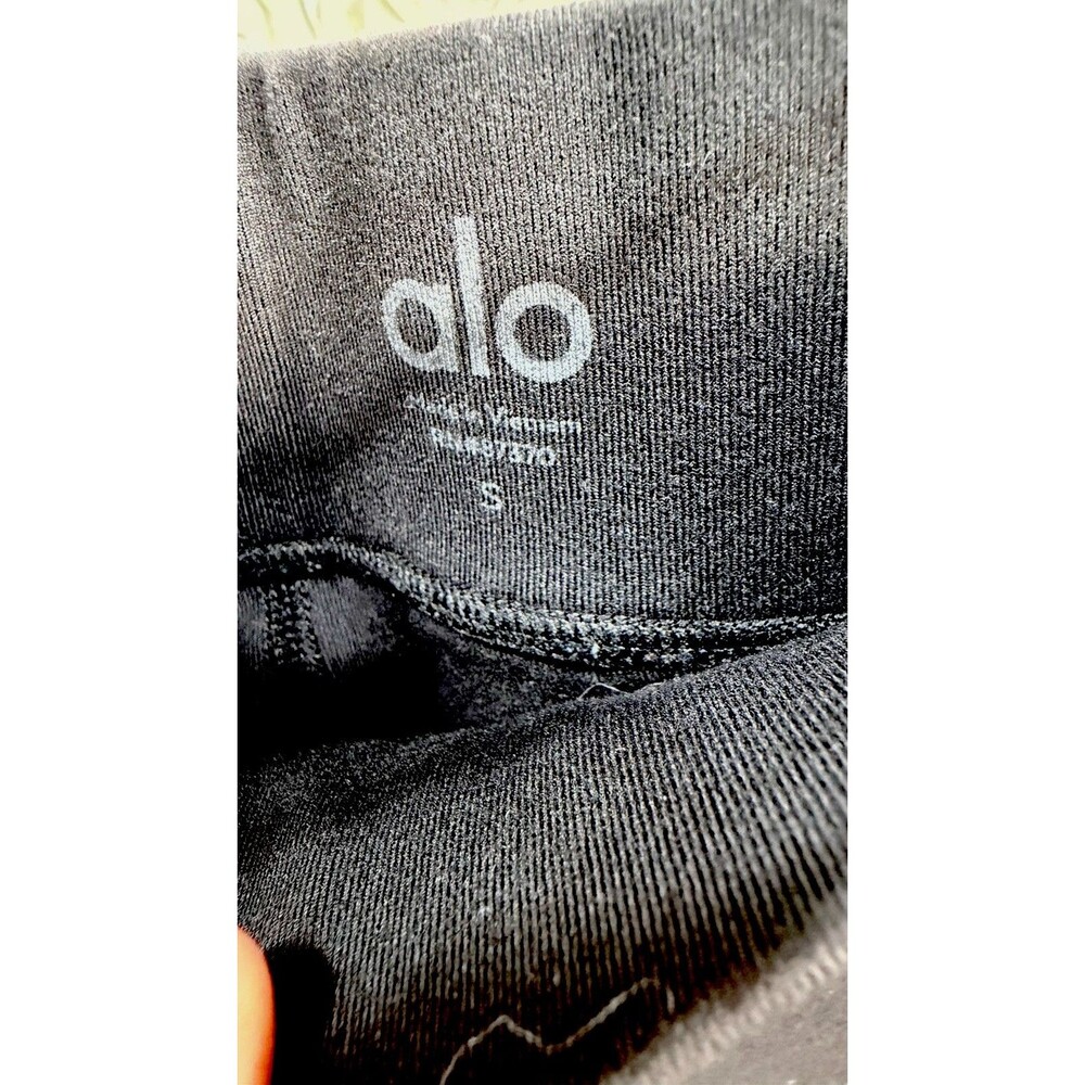 Alo Yoga Alosoft High-Waist Head Start Leggings Black Ribbed Size S EUC - Picture 4 of 5
